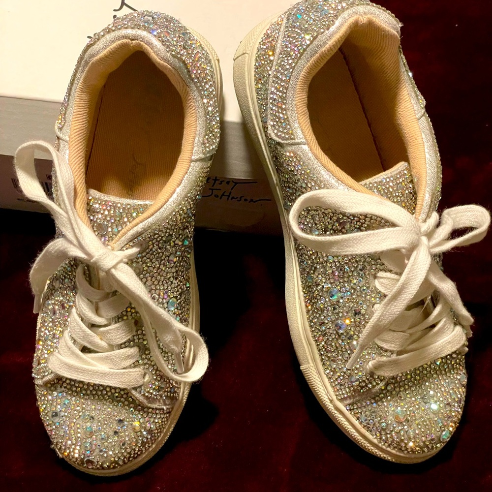 Betsy Johnson Kids Rhinestone Sneakers